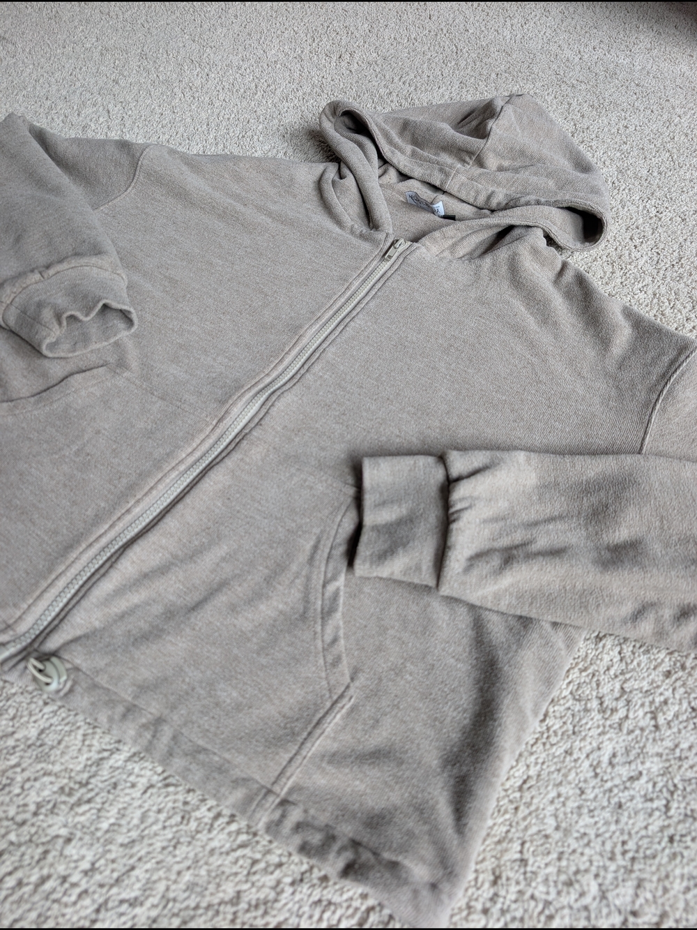 Fancy Homebody Zip Cropped Hoodie L